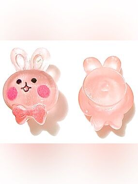 2 Bunny Glossy Resin Croc Charms Jibbit Shoe Charm Disney Croc Charms